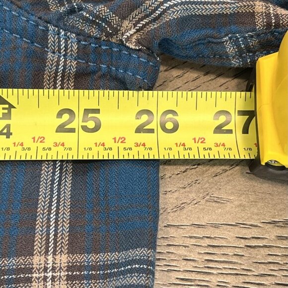 Outdoor Life Blue Western Plaid Button Up Long Sleeve Pearl Snap Buttons Size XL - Picture 15 of 15